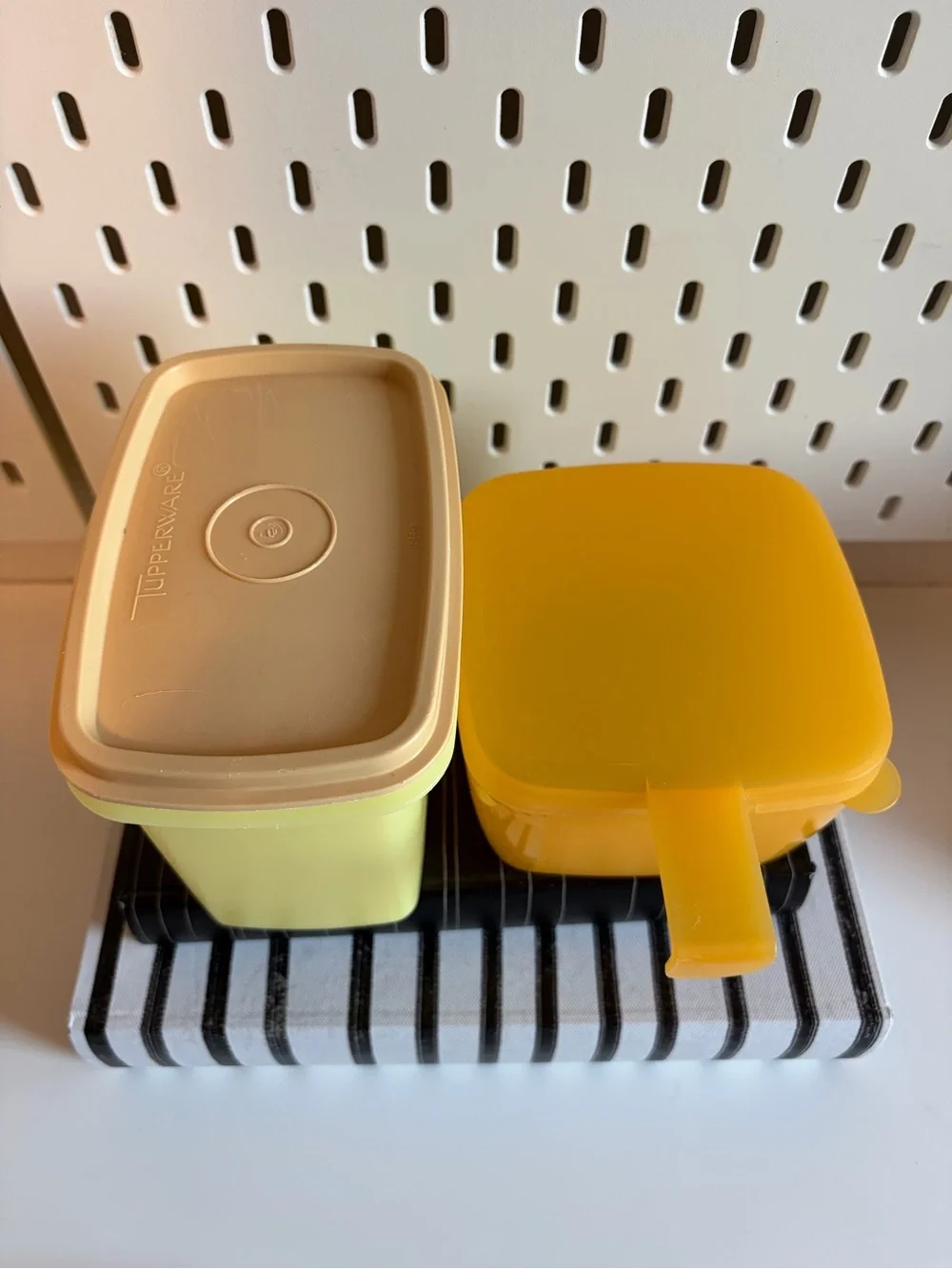 Vintage Tupperware Yellow & Mustard Plastic Food Containers